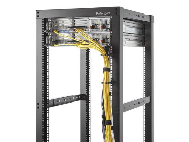 StarTech 5-Pack 1U Vertical Cable Management D-Ring Hooks, Cable Manager For 19' Server Racks/Cabinets, Network Rack Wire Organizers, Cable Guide...