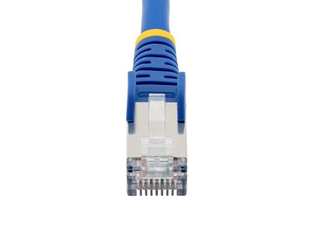 StarTech 6in CAT6a Ethernet Cable - Blue - Low Smoke Zero Halogen (LSZH) - 10GbE 500MHz 100W PoE++ Snagless RJ-45 w/Strain Reliefs S/FTP Network...