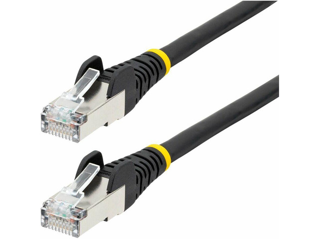 StarTech 6in CAT6a Ethernet Cable - Black - Low Smoke Zero Halogen (LSZH) - 10GbE 500MHz 100W PoE++ Snagless RJ-45 w/Strain Reliefs S/FTP Network...