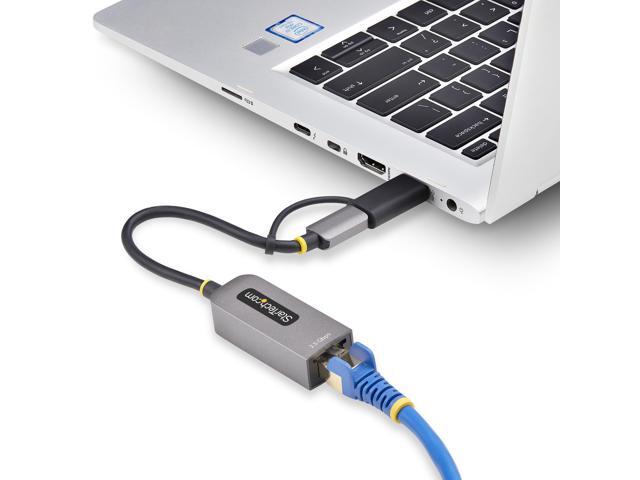StarTech 2.5GbE USB-C to Ethernet Adapter with USB-A Converter, NBASE-T NIC, USB 3.0 Type-C 2.5/1G Multi Speed Network, Thunderbolt Compatible,...