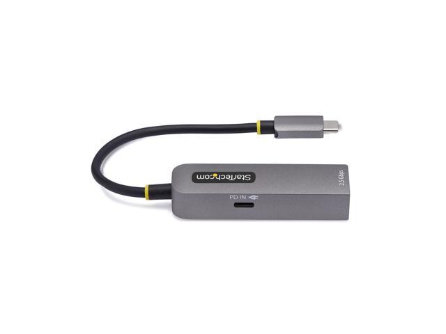 StarTech 2.5GbE USB-C to Ethernet Adapter, 100W PD Pass-Through, NBASE-T NIC, USB 3.0 Type-C 2.5/1G Multi Speed Network, Thunderbolt Compatible,...