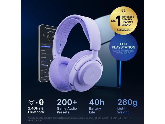 SteelSeries - Arctis Nova 3P Wireless Gaming Headset for PlayStation, PC, Mobile, Handhelds, and Switch - Lavender - image 3