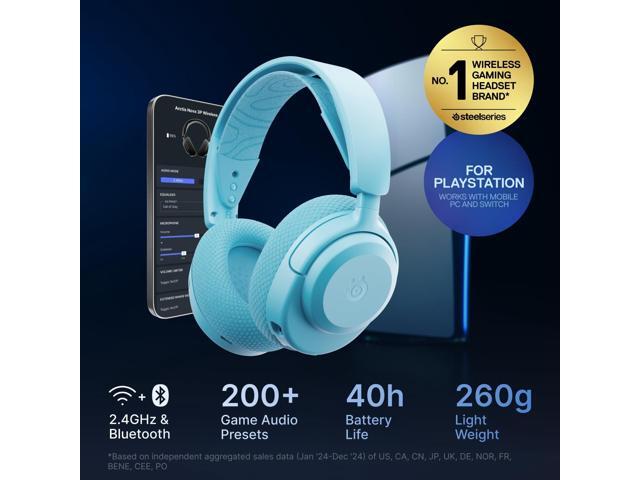 SteelSeries - Arctis Nova 3P Wireless Gaming Headset for PlayStation, PC, Mobile, Handhelds, and Switch - Aqua - image 3