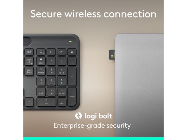 Logitech - Signature Slim Solar+ K980 For Business Full-Size Wireless Scissor Low-Profile Switch Keyboard with Solar Charging - Graphite - image 12
