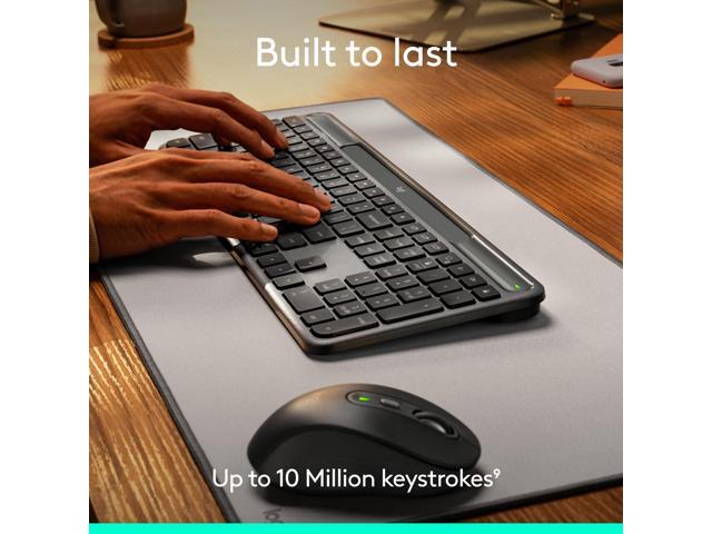 Logitech - Signature Slim Solar+ K980 Wireless Bluetooth Solar and Artificial Light Powered Keyboard with Customizable Keys - Graphite - image 5