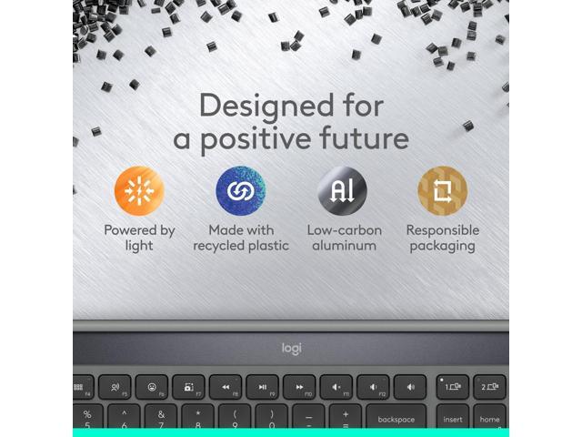 Logitech - Signature Slim Solar+ K980 Wireless Bluetooth Solar and Artificial Light Powered Keyboard with Customizable Keys - Graphite - image 6