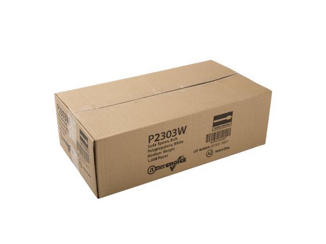 Soda Spoon Mediumweight Plastic 7.87' White 1000/Carton P2303W