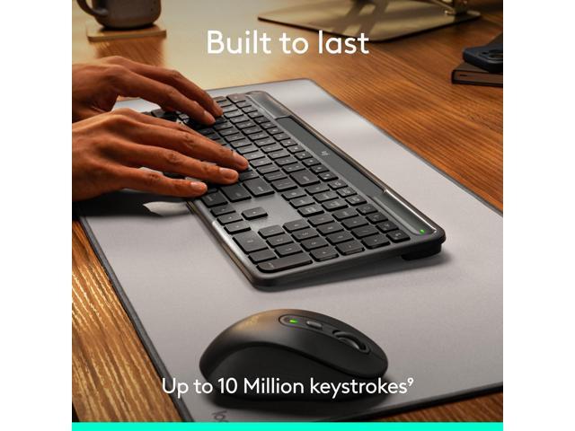 Logitech - Signature Slim Solar+ K980 for Mac Wireless Bluetooth Solar and Artificial Light Powered Keyboard with Customizable Keys - Graphite - image 9