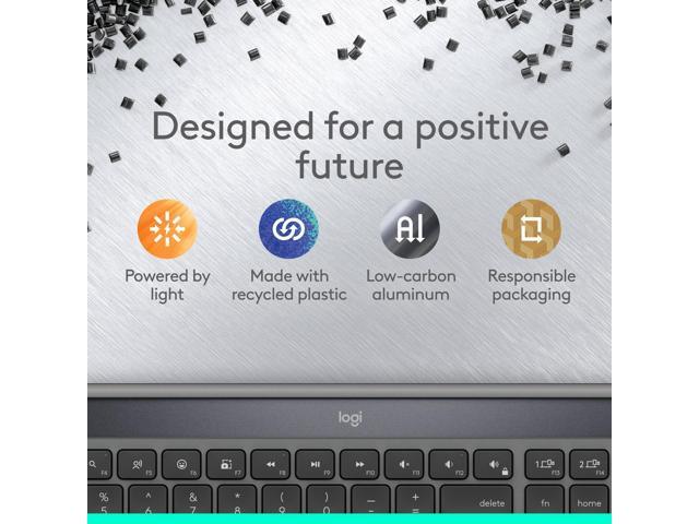 Logitech - Signature Slim Solar+ K980 for Mac Wireless Bluetooth Solar and Artificial Light Powered Keyboard with Customizable Keys - Graphite - image 10