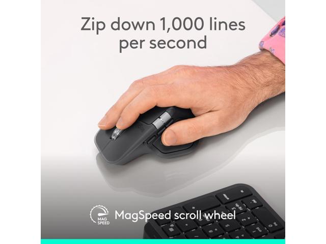 Logitech - MX Master 4 for Business Wireless Bluetooth Laser Ergonomic Right-handed Mouse with Haptic Feedback and Actions Ring - Wireless - Graphite - image 12