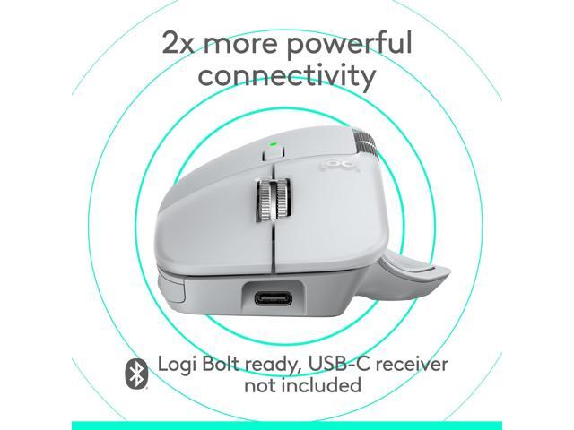 Logitech - MX Master 4 for Mac - Wireless Laser Ergonomic Mouse with Advanced Performance Haptic Feedback - Wireless - White Silver - image 7