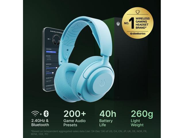 SteelSeries - Arctis Nova 3X Wireless Gaming Headset for Xbox, PlayStation, PC, Mobile, Handhelds, and Switch - Aqua - image 3