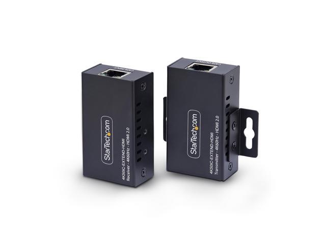 StarTech HDMI Extender Over CAT5e/CAT6, 4K 60Hz, Up to 200ft (60m), Transmitter and Receiver Kit, Power Over Cable, Compact Form Factor...