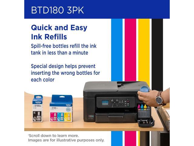 Brother - Genuine BTD180 3PK 3-Pack of High-Yield Cyan, Magenta, and Yellow Ink Bottles - image 6