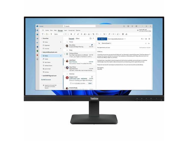 Lenovo - ThinkVision 23.8" IPS LED FHD 100hz Monitor (HDMI, VGA) - Raven Black - image 11