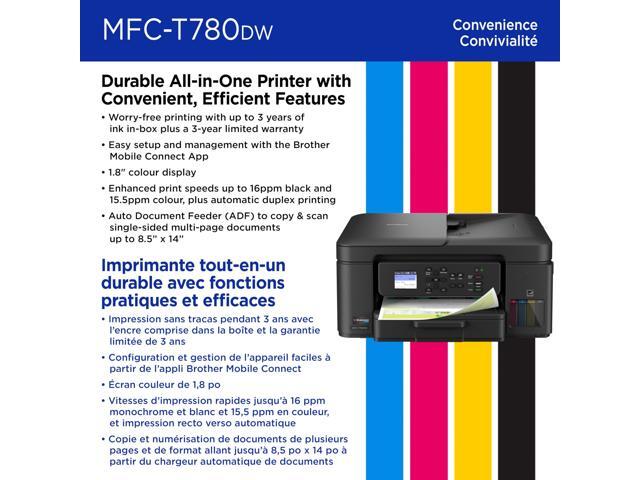Brother - INKvestment Tank 780 Wireless All-in-One SuperTank Inkjet Printer, up to 3 Years of Ink + 3 Year Warranty (MFCT780DW) - Black - image 7