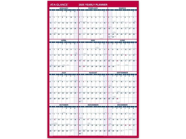 AT-A-GLANCE 2026 Vertical Horizontal Reversible Yearly Wall Calendar, Large, 24' x 36'