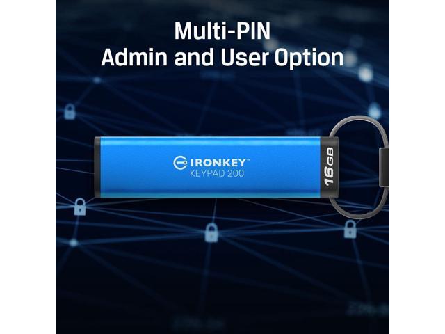 IronKey Keypad 200 256GB USB 3.2 Gen 1 Type A Flash Drive IKKP200256GB