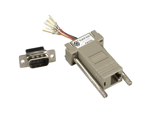 Black Box Modular Adapter Kit DB9 Male to RJ45 Female 8-Wire