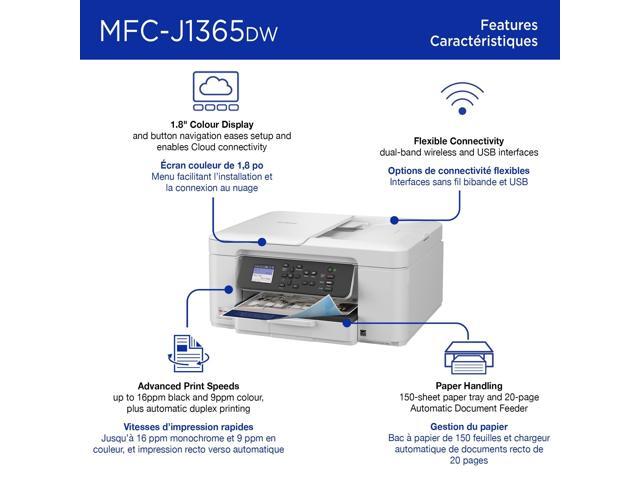 Brother - INKvestment 1365 Wireless Color All-in-One Inkjet Printer with Auto Duplex Print (MFC-J1365DW), Great for Home Offices - White - image 3