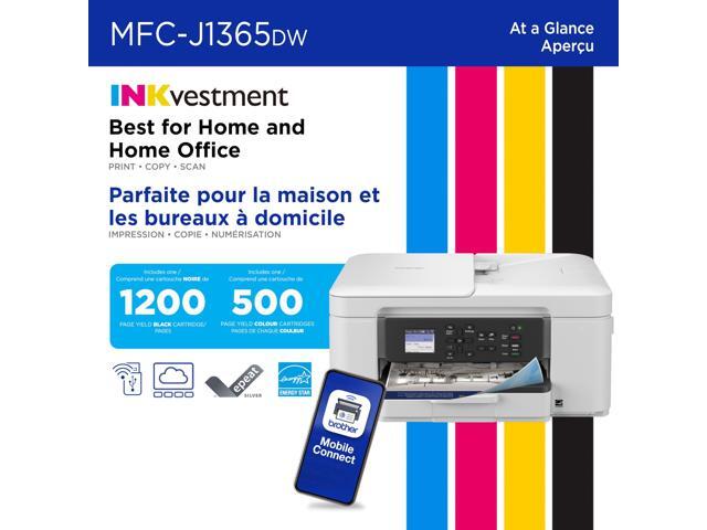 Brother - INKvestment 1365 Wireless Color All-in-One Inkjet Printer with Auto Duplex Print (MFC-J1365DW), Great for Home Offices - White - image 2