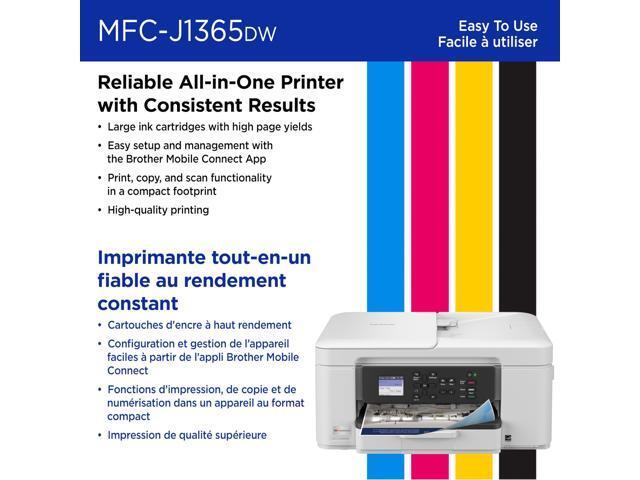 Brother - INKvestment 1365 Wireless Color All-in-One Inkjet Printer with Auto Duplex Print (MFC-J1365DW), Great for Home Offices - White - image 5