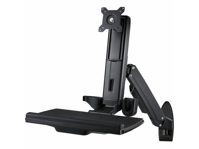 Amer Sit Stand Combo Workstation Wall Mount System, Black AMR1AWS-B