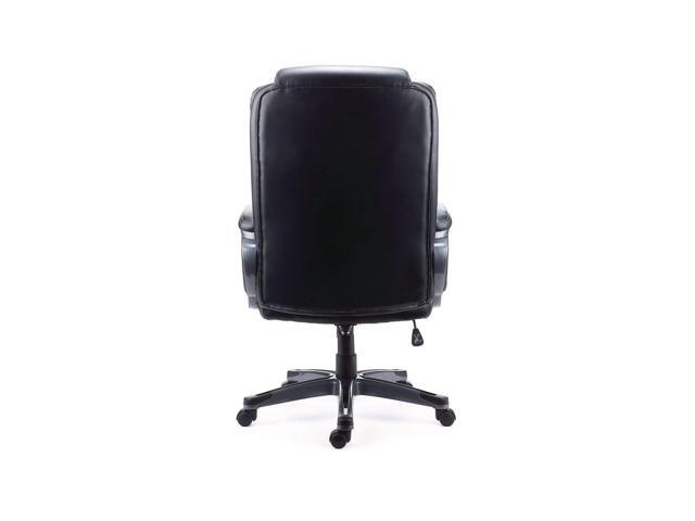 Alera Kirkdale Bonded Leather Manager Chair - Supports Up to 275 lb - 16.18 to 22.76 Seat Height - Black Seat/Back, Black Base ALEKD4519