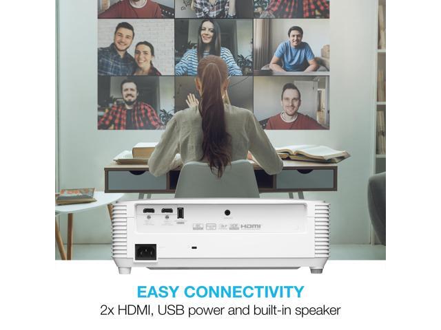 Optoma EH401 Bright Compact 4000 lumens 1080p Full HD 3D DLP Projector, White