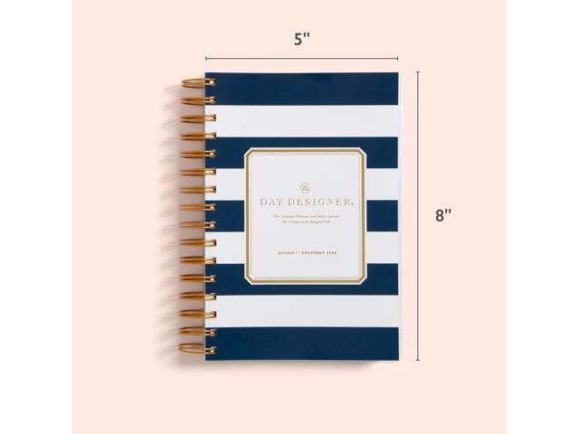 Blue Sky - 2026 Day Designer Rugby Stripe & Navy Frosted 5" x 8" Daily & Monthly Planner, Plastic Cover - Multicolored - image 5