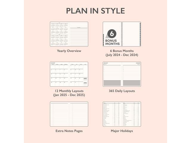 Blue Sky - 2026 Day Designer Rugby Stripe & Navy Frosted 5" x 8" Daily & Monthly Planner, Plastic Cover - Multicolored - image 3