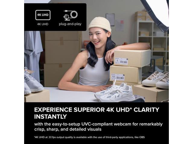 Creative Live! Cam 4K UHD USB Webcam w/ Backlight Compensation - Up to 60 FPS, 95° Wide-Angle Lens, Privacy Lens, Built-in Mics, Plug & Play for PC...