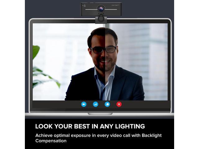 Creative Live! Cam 4K UHD USB Webcam w/ Backlight Compensation - Up to 60 FPS, 95° Wide-Angle Lens, Privacy Lens, Built-in Mics, Plug & Play for PC...