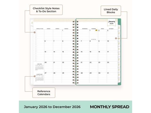 Blue Sky Day Designer Weekly/Monthly Planner 8x5 White/Floral 2026 BLS103619