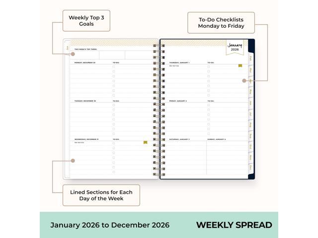 Blue Sky Day Designer Weekly/monthly Planner 8x5 Navy/floral 2026 Bls103620