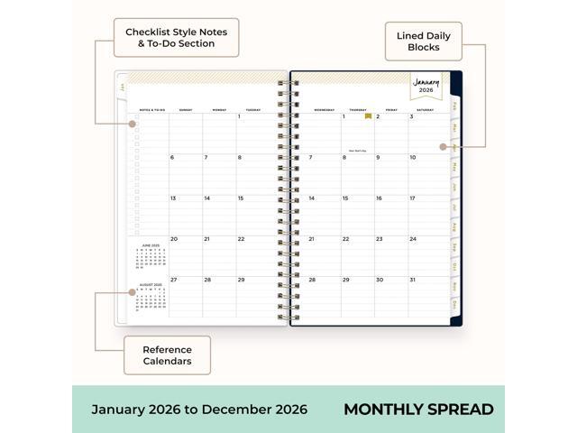 Blue Sky Day Designer Weekly/monthly Planner 8x5 Navy/floral 2026 Bls103620