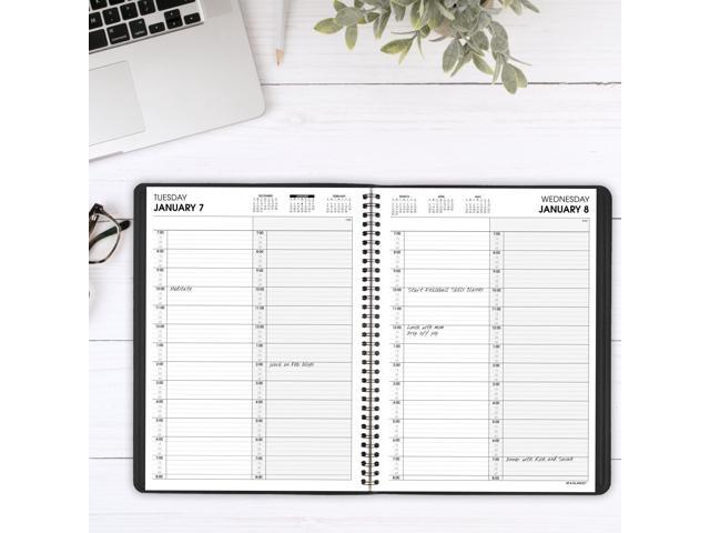 AT-A-GLANCE 2026 Two Person Daily Appointment Book, Black, Large, 8' x 11'
