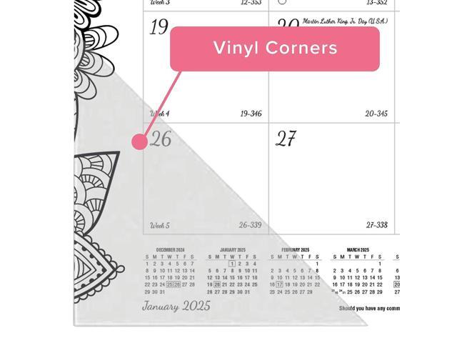 2026 Blueline DoodlePlan Monthly Desk Pad Coloring Calendar, 22' x 17', Motif, January To December, C2917311