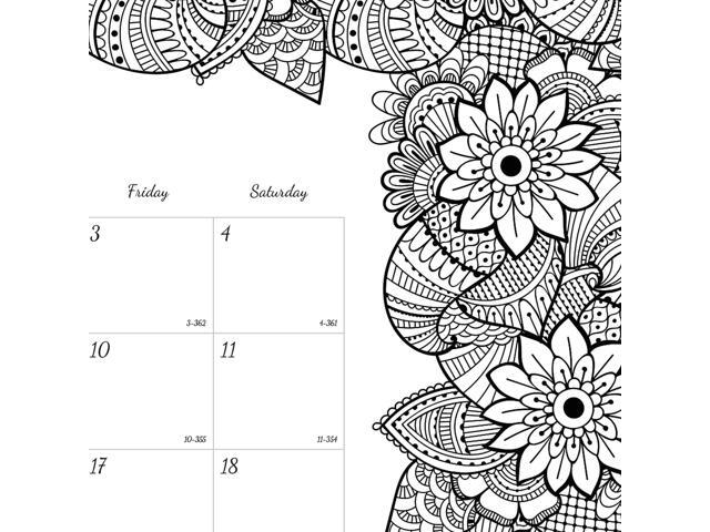 2026 Blueline DoodlePlan Monthly Desk Pad Coloring Calendar, 22' x 17', Motif, January To December, C2917311