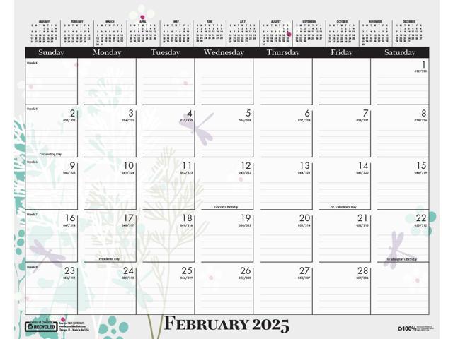 House of Doolittle Recycled Wild Flower Wall Calendar 15x12 Wild Flowers 2026