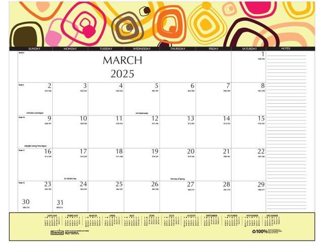 House of Doolittle 100% Recycled Geometric Desk Pad Calendar 22x17 2026