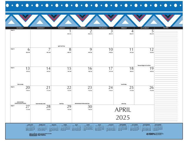 House of Doolittle 100% Recycled Geometric Desk Pad Calendar 22x17 2026