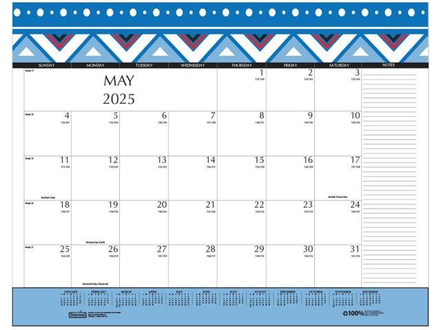 House of Doolittle 100% Recycled Geometric Desk Pad Calendar 22x17 2026