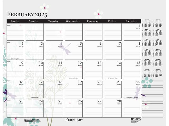 House of Doolittle Contempo Desk Pad Calendar 22x17 Wild Flowers 2026