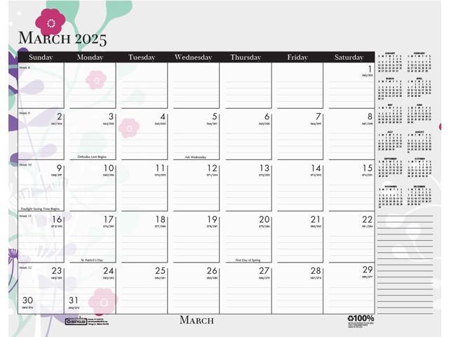 House of Doolittle Contempo Desk Pad Calendar 22x17 Wild Flowers 2026