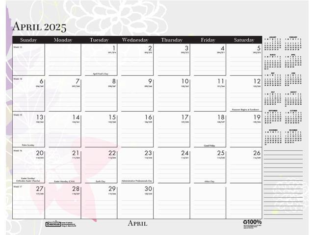 House of Doolittle Contempo Desk Pad Calendar 22x17 Wild Flowers 2026