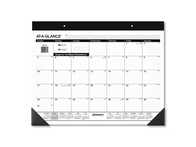 AT-A-GLANCE 2026 Monthly Desk Pad Calendar, Standard, 21 3/4' x 17'