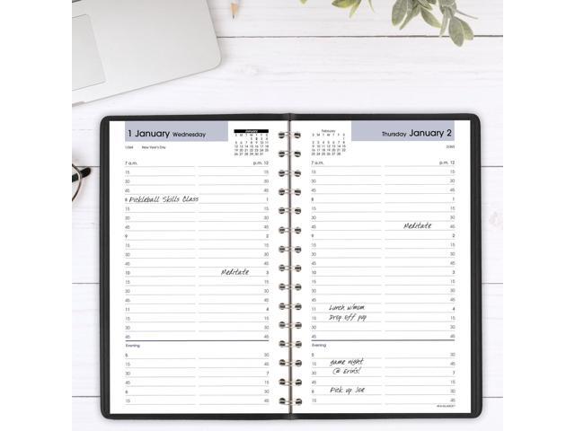 AT-A-GLANCE DayMinder 2026 Daily Appointment Book Planner, Black, Small, 5' x 8'