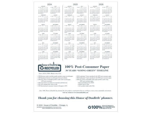Hosue of Doolittle 100% Recycled Monthly 5-Year 11x8.5, Black 2026