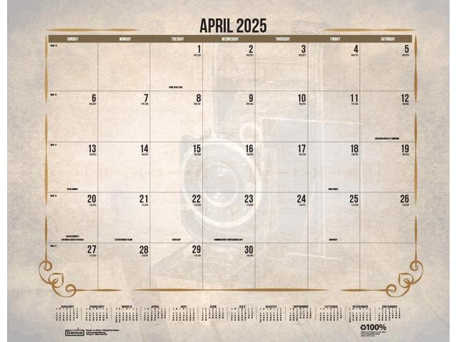 House of Doolittle Recycled Vintage Desk Pad Calendar 22x17 Sepia Jan-Dec 2026